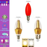 Sỉ100 Bóng đèn Led nến quả nhót trái ớt cà na 1w 5w đui đuôi E12 E14 E27 đèn trang trí Posson LCh-LCP-Ex