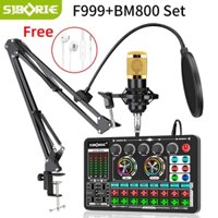 [SIBORIE] F999+BM800 SET Soundcard Livestream Thu Âm - Kèm Mic  Phụ Kiện dây , tai nghe , dây chuyển đổi