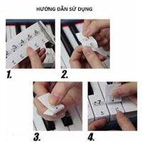 Sicker Nốt Nhạc Dán Phím Đàn Piano-Organ (Decal dán phím piano màu đen-trắng)