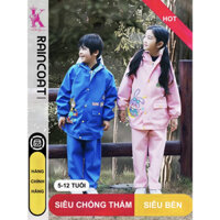 [SIÊU BỀN] BỘ QUẦN ÁO MƯA bé trai bé gái 5-12 tuổi chống thấm tốt có phần che cặp sách thời trang