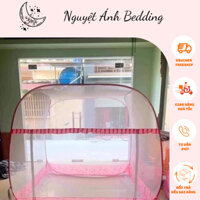 (SIÊU BỀN) 🍁 MÙNG CHỤP TỰ BUNG ĐỈNH VUÔNG 2Mx2M2 🍁 MÀN CHỤP CHÂN VIỀN HỒNG KIỂU DÁNG TIỆN LỢI CHO CÁC PHÒNG NGỦ