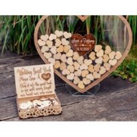 [SIÊU BỀN]Tranh  ký tên tiệc cưới khung trái tim handmade