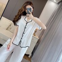 [SIÊU CẤP] Bộ ngủ ngắn tay nữ Bộ pijama lụa Bộ Ngủ Mặc Nhà Lụa Satin Cao Cấp