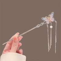 Siêu Cổ Tích Bướm Ngọc Trai Sofa Kẹp Tóc Nữ Niche Tính Khí Mặt Sau Đầu Tấm Kẹp Tóc Hiện Đại Trung Quốc Phụ Kiện Tóc