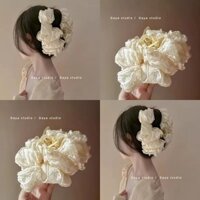 Siêu Cổ Tích Xếp Ly Vải Hoa Lấy Kẹp Nữ 2025 Phong Cách Mới Tất Cả Trận Đấu Sang Trọng Cá Mập Kẹp Lưng Đầu Tóc