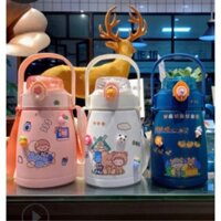 [Siêu Cute 1000ml) Bình Nước Giữ Nhiệt Cute, Bình Nước Giữ Nhiệt (Inox 304), bình bụng bự