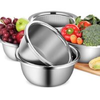 [SIÊU DÀY] TRỌN BỘ 3 ÂU INOX 20 - 22 - 24 CM