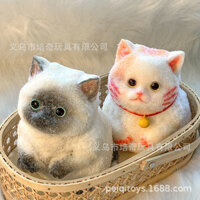 Siêu Dễ Thương Béo phì Mèo Lớn Pinch Giá Trị Cao Trang Điểm Handmade Mô Phỏng Đồ Trang Trí Trắng Embryo Chữa Bệnh Đồ Chơi Giải Nén