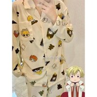 Siêu dễ thương Đồ ngủ F & X [Bộ sưu tập của 1376 người] Phim hoạt hình hoạt hình trường trung học Ouran Nam Quan Hệ Công Chúng nữ quần dài tay mùa xuân thu đông bộ đồ mặc nhà học sinh