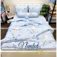 🌾SIÊU ĐẸP🌾 Bộ Chăn Ga Tencel Than Hoạt Tính Cao Cấp, Kháng Khuẩn, Vải Dệt Từ Bột Gỗ Cây Mềm Mát_HCM