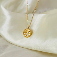 [SIÊU ĐẸP] Dây chuyền mặt tròn Signet phong cách basic, chất liệu Stainless Steel mạ vàng