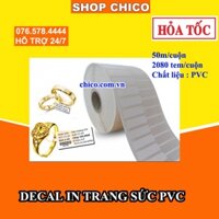 [Siêu Giá Tốt] Giấy PVC in tem vàng bạc trang sức 42*10mm dai không rách in mực giá rẻ decal in tem vàng tem nhẫn