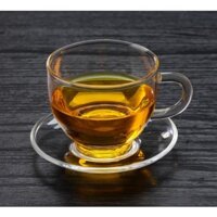 [SIÊU GIẢM GIÁ] Bộ 6 chén trà thủy tinh có đĩa lót CTT04