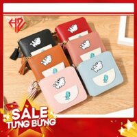 [SIÊU GIẢM GIÁ ĐÓN THU 2019]VÍ NỮ CẦM TAY FROM KOREA SIÊU CẤP CHÚ MÈO CÓ TÚI V241 HOT TREND 2019