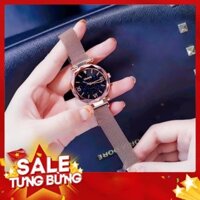 [SIÊU GIẢM GIÁ ĐÓN THU 2019]ĐỒNG HỒ NỮ DÂY NAM CHÂM DÂY LỤA ULZZANG U2 LA MÃ SIÊU SANG CHẢNH