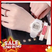 [SIÊU GIẢM GIÁ ĐÓN THU 2019]ĐỒNG HỒ THỂ THAO NỮ SHHORS VUÔNG DÂY TRONG SUỐT D337 PHONG CÁCH HÀN QUỐC