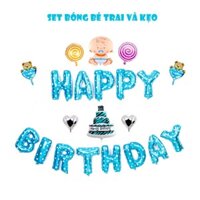 [SIÊU GIẢM GIÁ] Set bóng Bé trai và Kẹo trang trí sinh nhật
