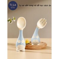 [SIÊU HOT 2023]Bé tập ăn thìa tập ăn bé ăn tự lập ăn dặm tập ăn thìa nĩa bộ đồ ăn trẻ em