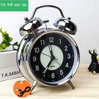 [SIÊU HOT 2024] Đồng hồ báo thức có thể sạc lại với nhạc chuông cực lớn bằng kim loại Đèn ngủ im lặ
