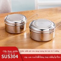 [SIÊU HOT 2024] Hộp cơm hấp inox 304 ngăn tròn hộp cơm học sinh có nắp bát cơm hộp cơm cho nhân viê