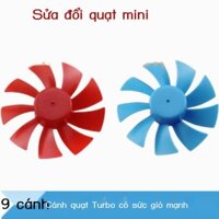 [SIÊU HOT 2024] Micro động cơ tua bin cánh quạt 9 cánh treo cổ mini tự chế bạo lực USB nhỏ quạt tản