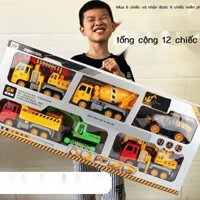 [SIÊU HOT 2024] Quán tính lớn kỹ thuật xe Bộ đồ chơi trẻ em máy xúc máy ủi máy xúc cần cẩu cậu bé m