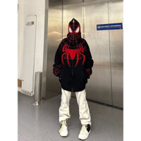 Siêu hot) Áo hoodie nũ kéo khoá hình siêu nhân nhện 3D chất nỉ dày dặn form rộng nam nữ cá tính siêu hót thu đông 2023
