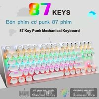 [Siêu Hot]  Bàn Phím Cơ 87 Phím Xanh Trục Punk Keycap Có Dây USB Trò Chơi Thể Thao Điện Tử Chuyên D