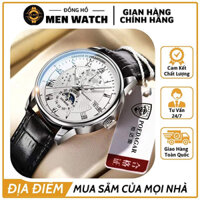 [SIÊU HOT] Đồng Hồ Nam cao cấp dây da mặt địa cầu T6310 Sang trọng Chống nước tuyệt đối,Có kim dạ quang phát sáng