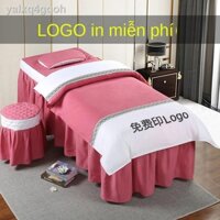 [Siêu Hot] Khăn trải giường làm đẹp bốn mảnh không cotton thẩm mỹ viện gội đầu giường vật lý trị liệu giường massage khă