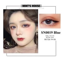 [Siêu Hot] Kính Áp Tròng Xanh Moonlight SN0019 Blue Giãn Ít Size S Có 0-6 Độ Cận (Lens Xanh Dương)