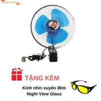 [SIÊU HOT] Quạt Điện Mini 12V Có Chân Kẹp Chuyên Dụng Trên Xe Ô Tô + TẶNG KÈM Kính Nhìn Xuyên Đêm Tiện Dụng