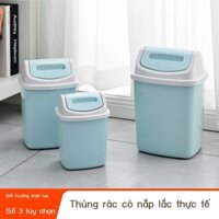 [Siêu Hot] Thùng rác nhà tắm nhà vệ sinh khe hẹp phòng trẻ em để bàn mini có nắp lắc nhỏ dễ thương thùng đựng đồ