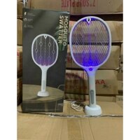 #Siêu hot# Vợt bắt muỗi thông minh tự động 3 in 1 -vợt muỗi di động, tích hợp đèn pin, trụ cắm vợt đứng tại chỗ bắt muỗi