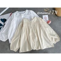 🍍SIÊU HÓT🍍Áo Sơ Mi Nữ Unisex Kiểu Hàn - Áo Sơ Mi Nữ Trắng Form Rộng mini.house123 nana store hn