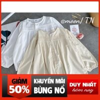 🍍SIÊU HÓT🍍Áo Sơ Mi Nữ Unisex Kiểu Hàn - Áo Sơ Mi Nữ Trắng Form Rộng mini.house123 nana store hn *