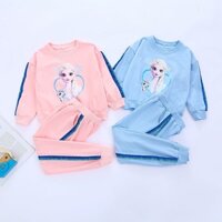 SIÊU HOT_Bộ nỉ da cá bé gái Elsa size đại mềm mịn chạy viền dọc dáng thể thao mẫu mới 2023