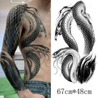 Siêu Lớn Kích Thước 67 * 48CM Nam Đen Rắn Ngực Vai Full Tay Áo Tạm Thời Hình Xăm Miếng Dán Người Lớn Cơ Thể Nghệ Thuật Chống Thấm Nước Hình Xăm Giả