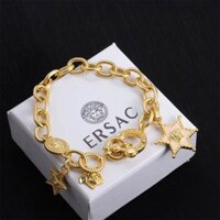 Siêu Lửa Quạt Thời Trang Gia Đình Retro Medusa Ngôi Sao Vòng Tay Cuba Dây Xích Nam Nữ Đẹp Trai Niche Thiết Kế Cảm Giác Handkerch