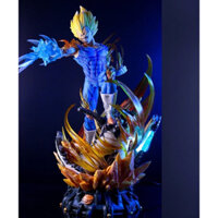 Siêu phẩm 2023 - Mô Hình Dragon Ball Vegeta siêu cấp có 3 đầu thay thế - LED USB - Cao 42cm nặng 4kg