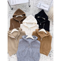 Siêu phẩm áo khoác len ba lỗ có mũ cực cute về hàng Sẵn 6 màu siêu yêu cho khách nhé