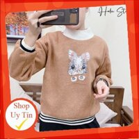 [SIÊU PHẨM] Áo len nữ HÌNH MÈO cổ lọ 3 phân thu đông dài tay chất len quảng châu cao cấp mềm mại không xù