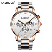 (SIÊU PHẨM) Đồng Hồ Nam KASHIDUN JAPAN Kim Dạ Quang Dây Thép Đúc Đặc Full Box Chạy 6 Kim