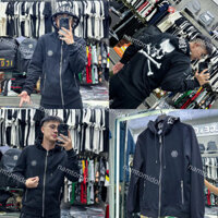 Siêu Phẩm Hoodie zip nam nữ PP ngực thêu mác da đính logo hãng - Áo Philip mũ Thêu chữ la mã lưng hoạ tiết đầu lâu Nét