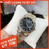 Siêu Phẩm (rolex.viền trơn) Đồng hồ Nam Rolex dây đặc nguyên khối, mạ không rỉ, dây full vàng - bảo hành 12 tháng Rolex