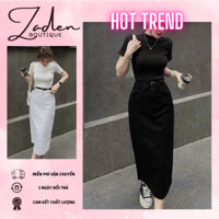 [SIÊU PHẨM] SET Áo thun BORIP kèm chân váy KAKI (CÓ DÂY LƯNG) thun co giãn lên dáng bao đẹp nha