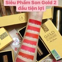 Siêu phẩm son gold 2 đầu siêu lì chất son mềm mịn,bám màu lâu trên môi không trôi trong nước đi mưa không sợ lem
