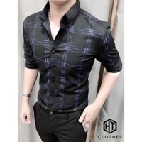 [SIÊU RẺ] Áo sơ mi nam Lụa Cotton họa tiết Caro cao cấp - SM06