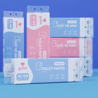 [SIÊU RẺ] Bịch 12 cuộn giấy vệ sinh không lõi và có lõi GUMI cao cấp 4 lớp dày dặn, mềm mịn.