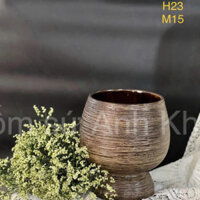 Siêu rẻ - Bình hoa gốm sứ Bát Tràng Ly Tròn cắm hoa cực xinh yêu cao 23cm Decor nội thất cực sang chảnh Gomsudecor21